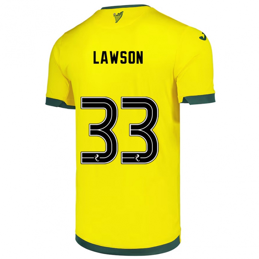 ילדים כדורגל פופי ג'יין לוסון #33 צהוב ירוק הרחק ג'רזי 2025/26