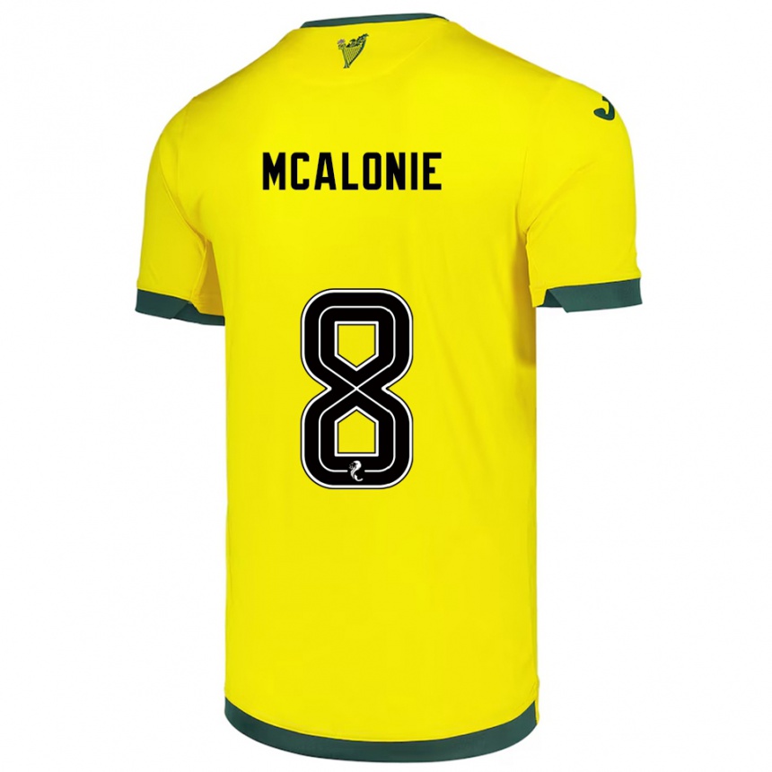 ילדים כדורגל מיכאלה מקאלוני #8 צהוב ירוק הרחק ג'רזי 2025/26
