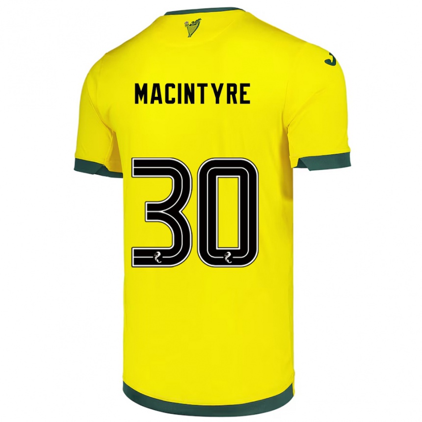 ילדים כדורגל ג׳ייקוב מקינטייר #30 צהוב ירוק הרחק ג'רזי 2025/26
