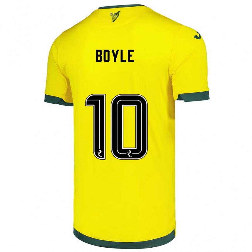 ילדים כדורגל מרטין בויל #10 צהוב ירוק הרחק ג'רזי 2025/26