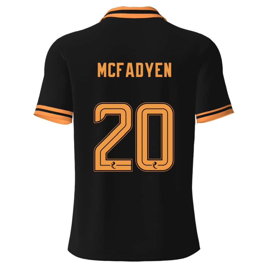 ילדים כדורגל Emma Mcfadyen #20 שחור צהוב הרחק ג'רזי 2025/26