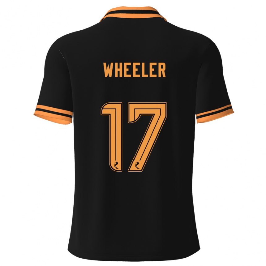 ילדים כדורגל Jessica Wheeler #17 שחור צהוב הרחק ג'רזי 2025/26