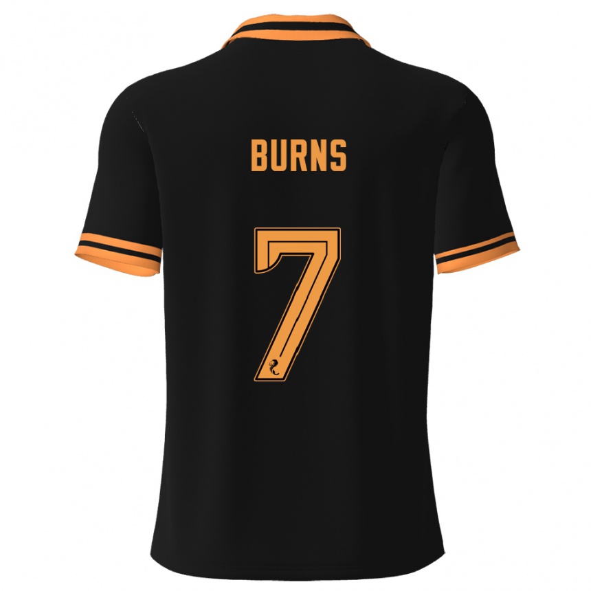 ילדים כדורגל Erin Burns #7 שחור צהוב הרחק ג'רזי 2025/26