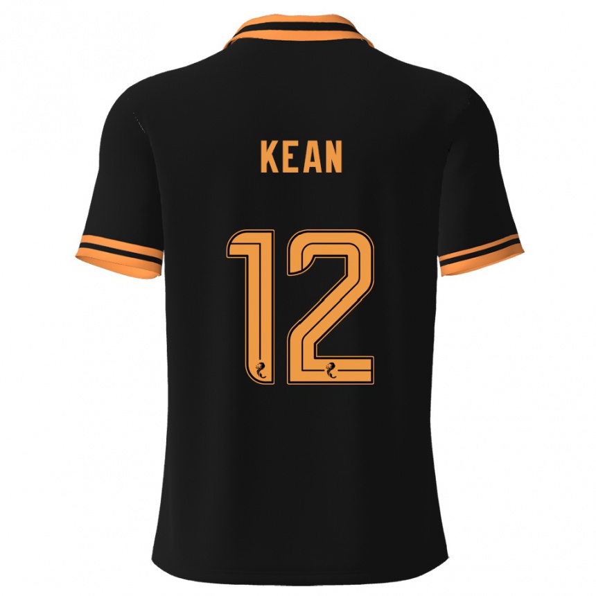 ילדים כדורגל Chloe Kean #12 שחור צהוב הרחק ג'רזי 2025/26