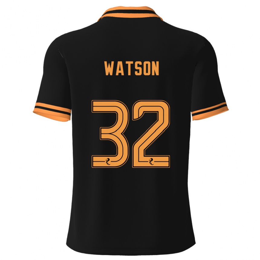 ילדים כדורגל Ashley Watson #32 שחור צהוב הרחק ג'רזי 2025/26