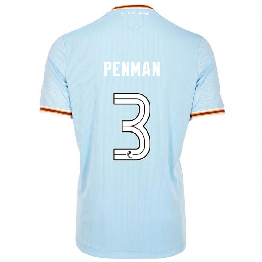 ילדים כדורגל ג'נה פנמן #3 תכלת הרחק ג'רזי 2025/26