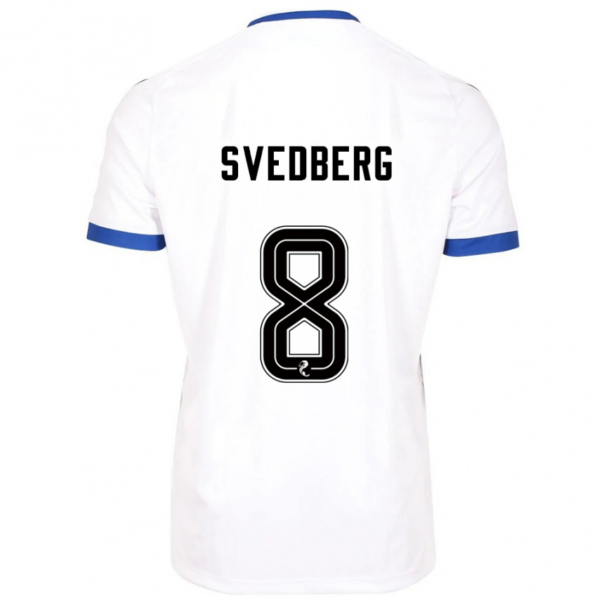 ילדים כדורגל יונתן סוודברג #8 לבן כחול הרחק ג'רזי 2025/26