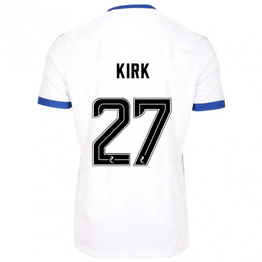 ילדים כדורגל מקנזי קירק #27 לבן כחול הרחק ג'רזי 2025/26
