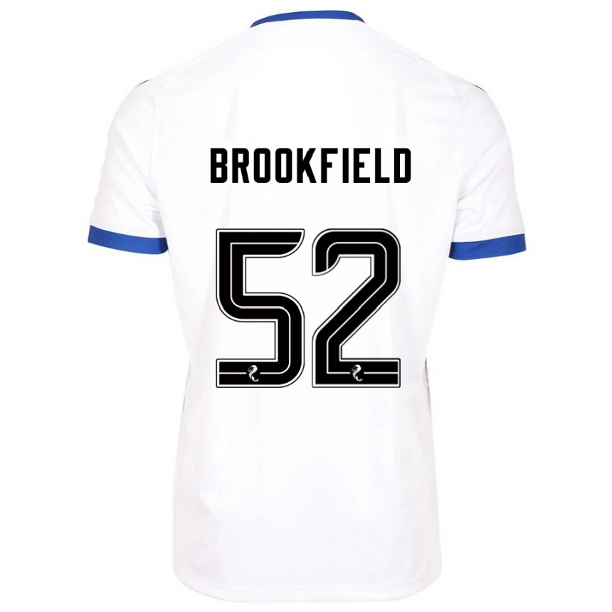 ילדים כדורגל Arran Brookfield #52 לבן כחול הרחק ג'רזי 2025/26