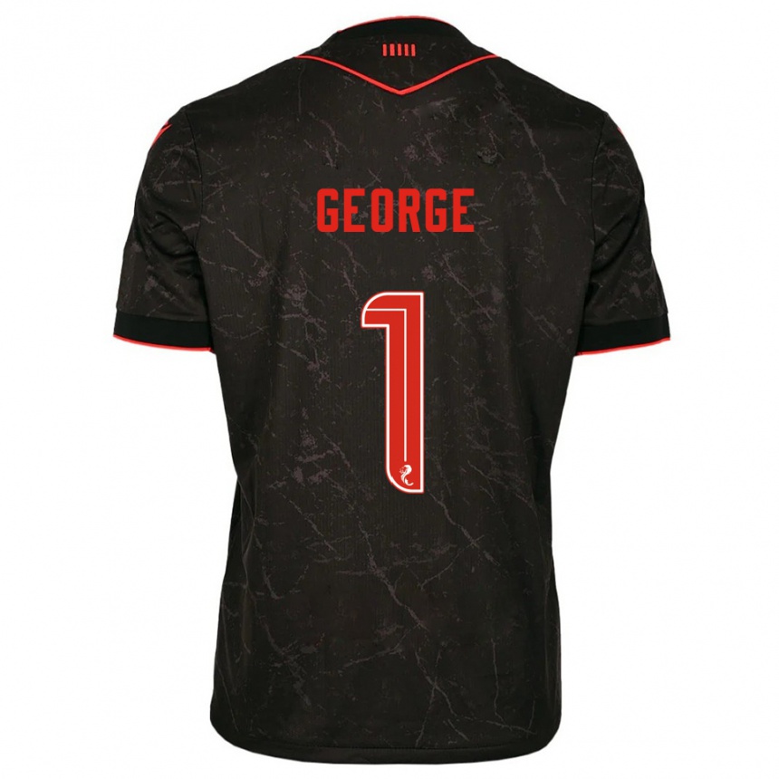 ילדים כדורגל שמל ג'ורג' #1 שחור אדום הרחק ג'רזי 2025/26