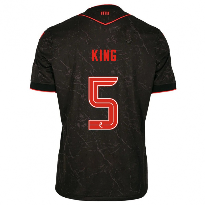 ילדים כדורגל Richard King #5 שחור אדום הרחק ג'רזי 2025/26