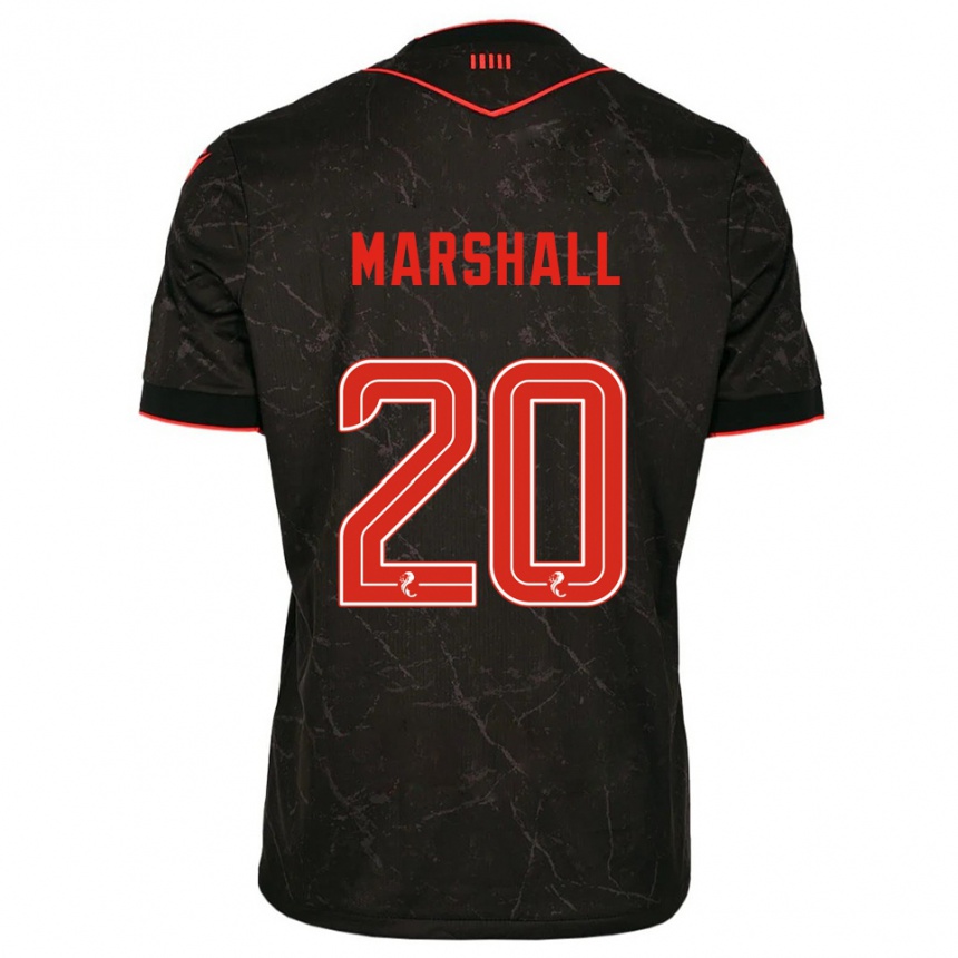 ילדים כדורגל Lewis Marshall #20 שחור אדום הרחק ג'רזי 2025/26