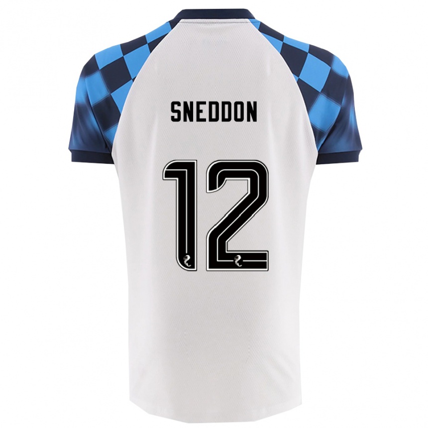 ילדים כדורגל ג'יימי סנדון #12 לבן תכלת הרחק ג'רזי 2025/26