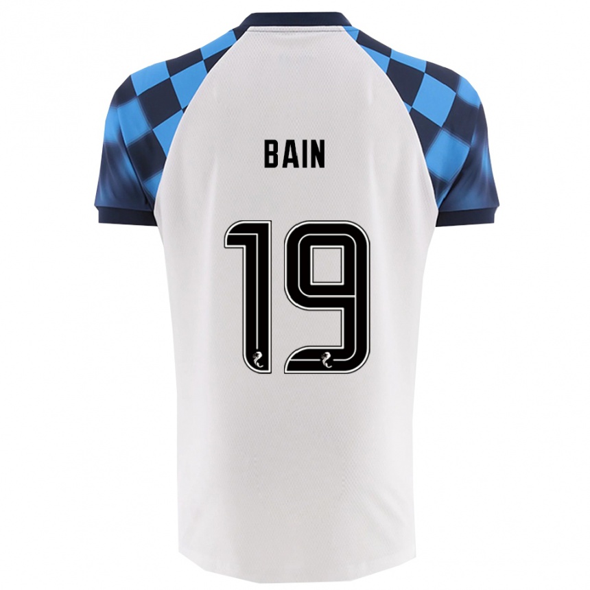 ילדים כדורגל סקוט ביין #19 לבן תכלת הרחק ג'רזי 2025/26