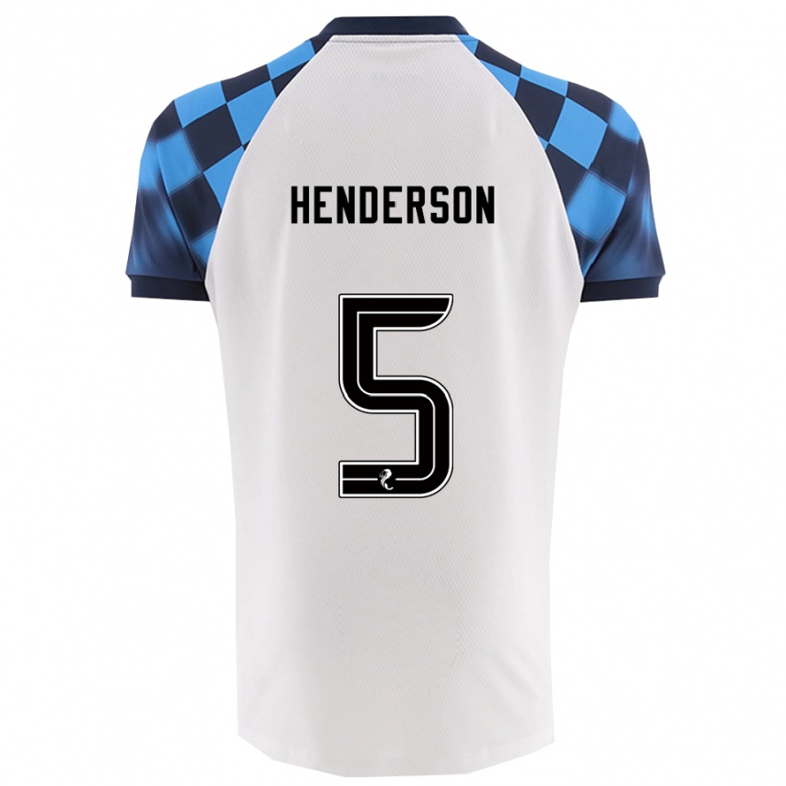 ילדים כדורגל ליאם הנדרסון #5 לבן תכלת הרחק ג'רזי 2025/26