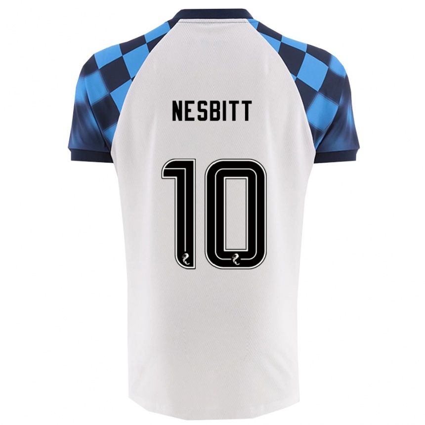 ילדים כדורגל איידן נסביט #10 לבן תכלת הרחק ג'רזי 2025/26