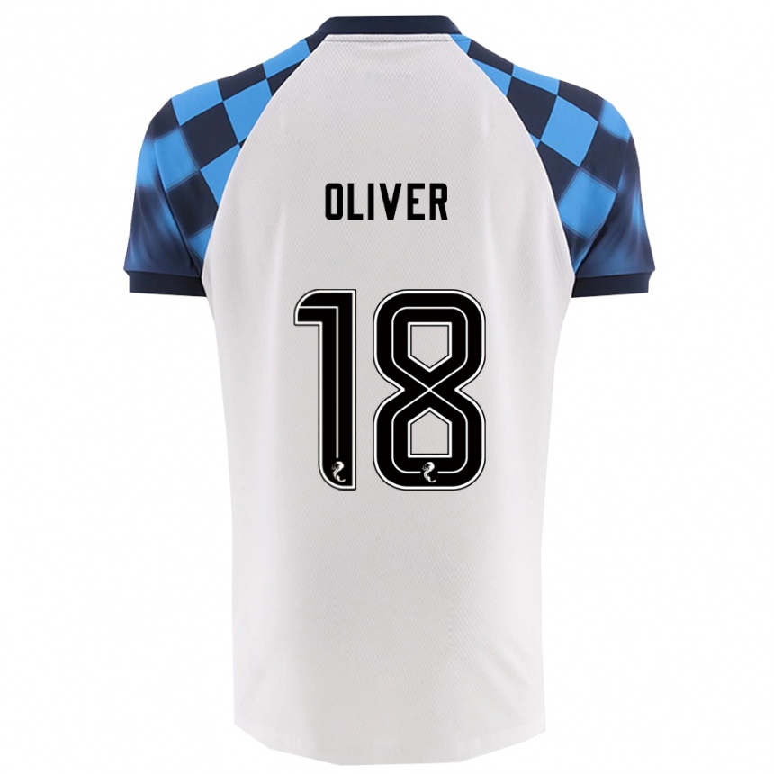 ילדים כדורגל Gary Oliver #18 לבן תכלת הרחק ג'רזי 2025/26