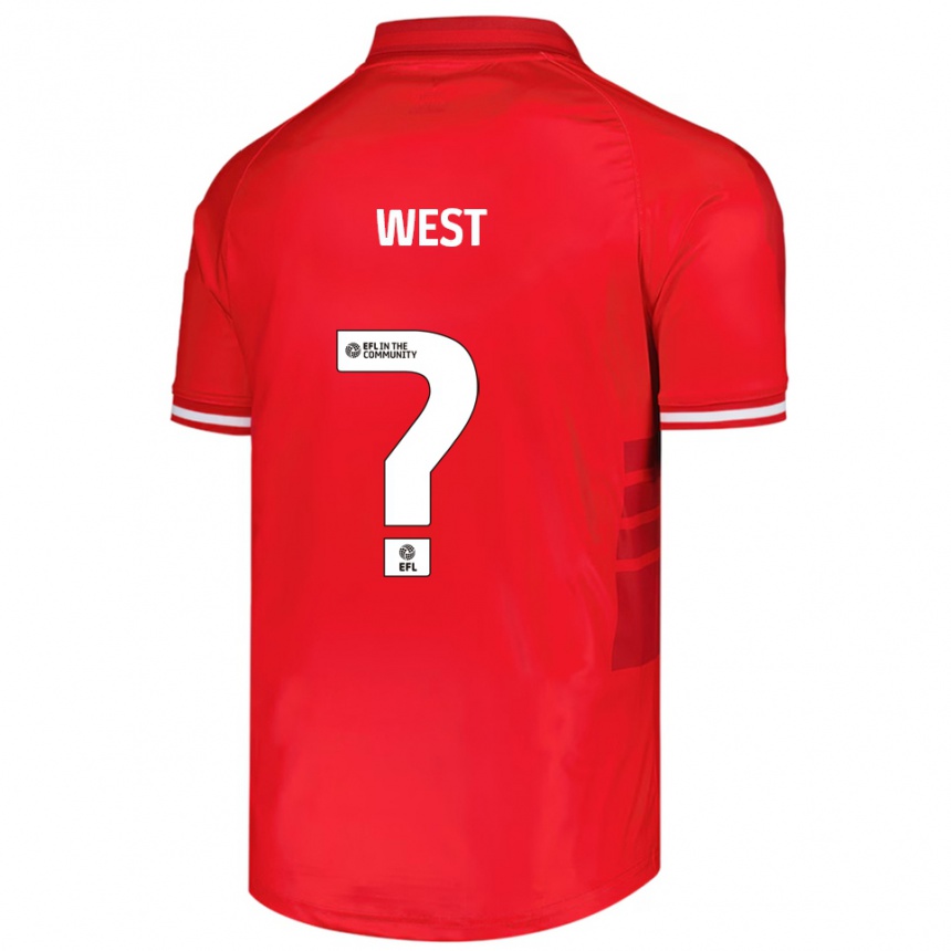 גברים כדורגל Callum West #0 אדום לבן ג'רזי ביתית 2025/26