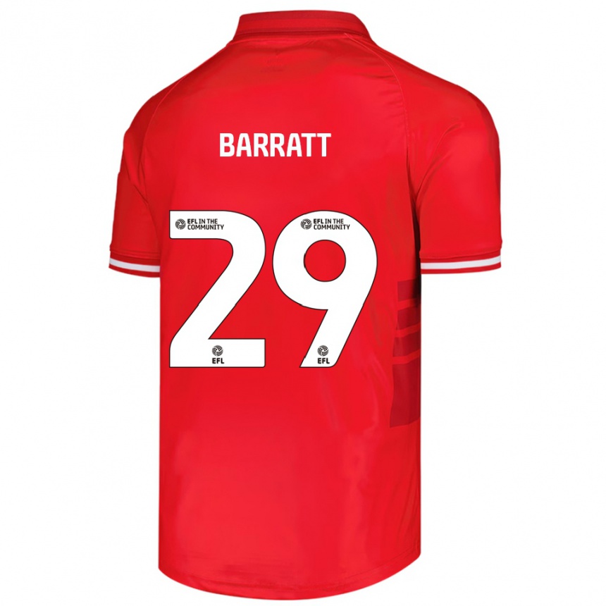 גברים כדורגל קונור באראט #29 אדום לבן ג'רזי ביתית 2025/26