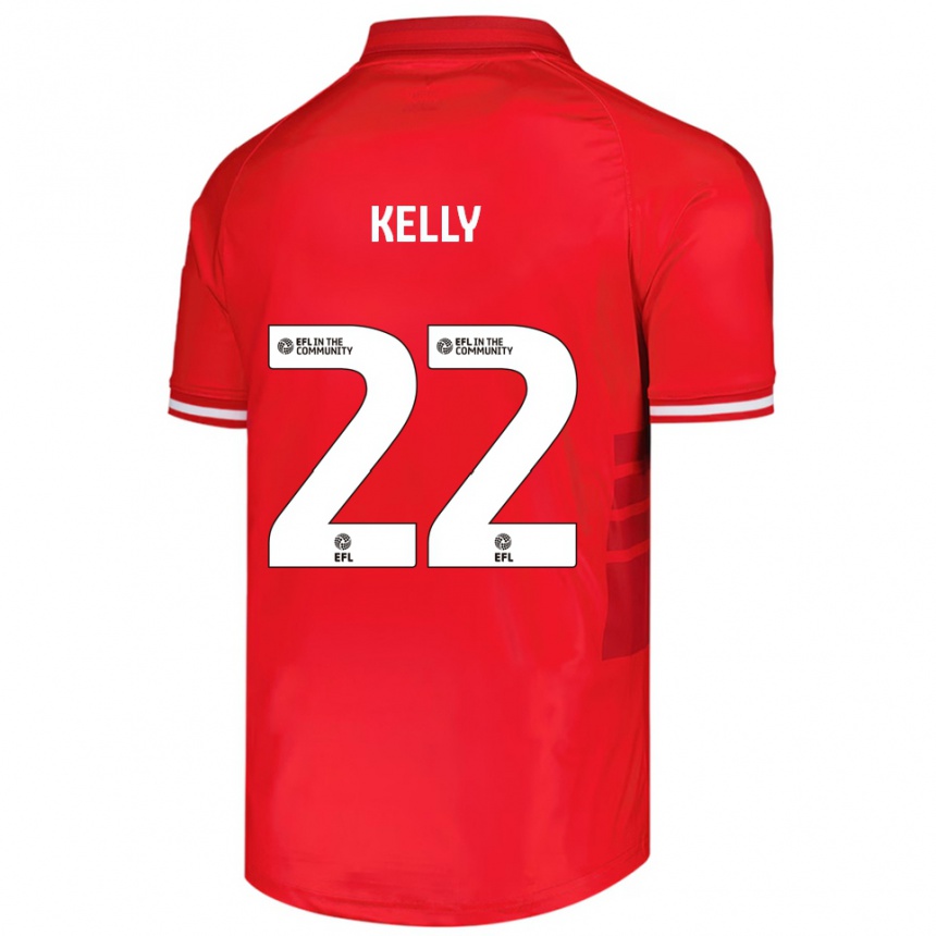 גברים כדורגל פטריק קלי #22 אדום לבן ג'רזי ביתית 2025/26