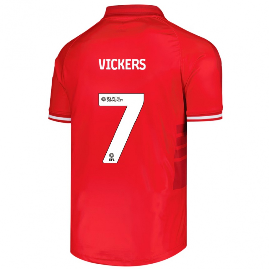 גברים כדורגל קיילן ויקרס #7 אדום לבן ג'רזי ביתית 2025/26