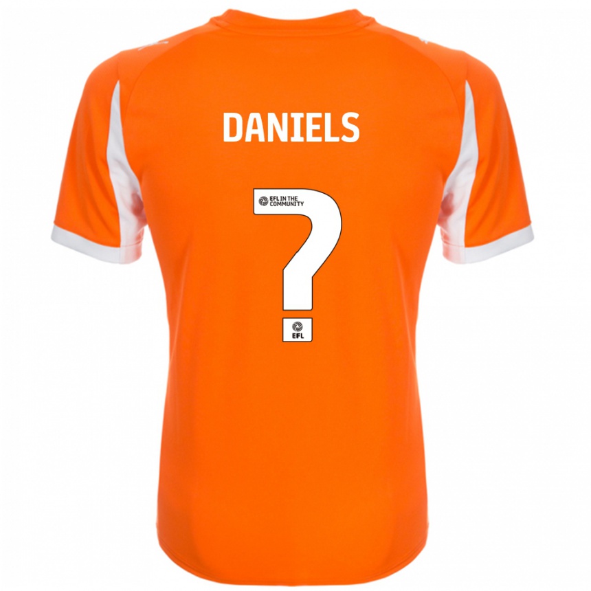 גברים כדורגל ג'ייק דניאלס #0 כתום לבן ג'רזי ביתית 2025/26