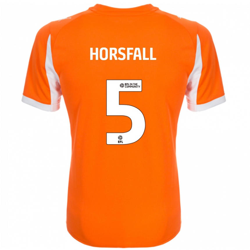 גברים כדורגל Fraser Horsfall #5 כתום לבן ג'רזי ביתית 2025/26
