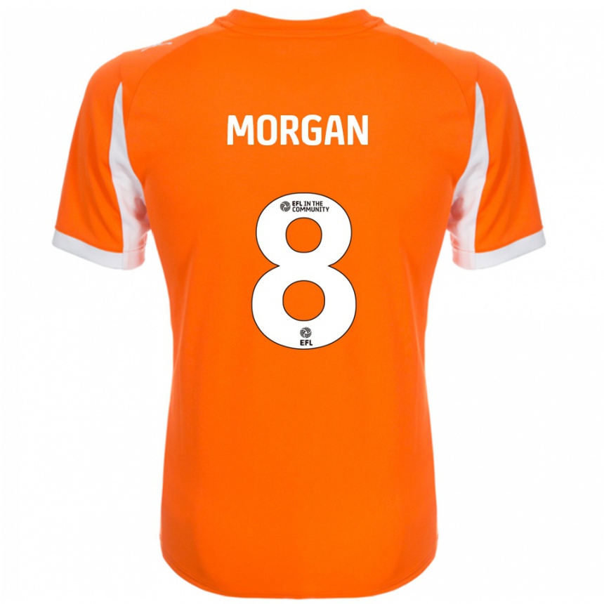 גברים כדורגל אלבי מורגן #8 כתום לבן ג'רזי ביתית 2025/26