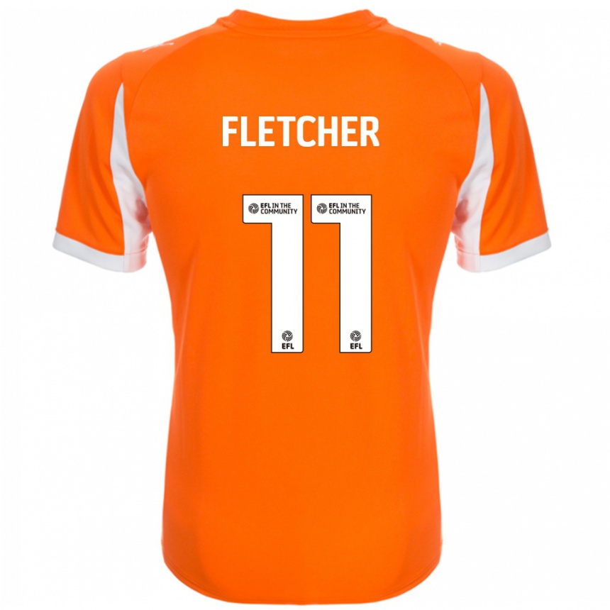 גברים כדורגל אשלי פלטשר #11 כתום לבן ג'רזי ביתית 2025/26