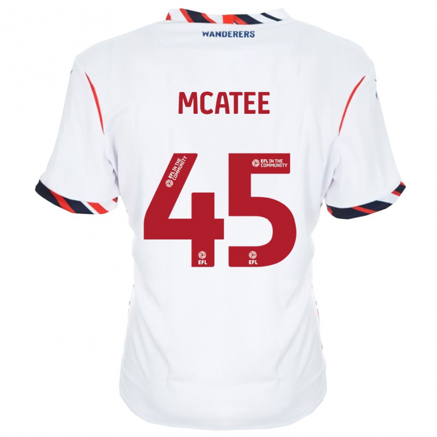 גברים כדורגל ג'ון מקאטי #45 לבן אדום ג'רזי ביתית 2025/26