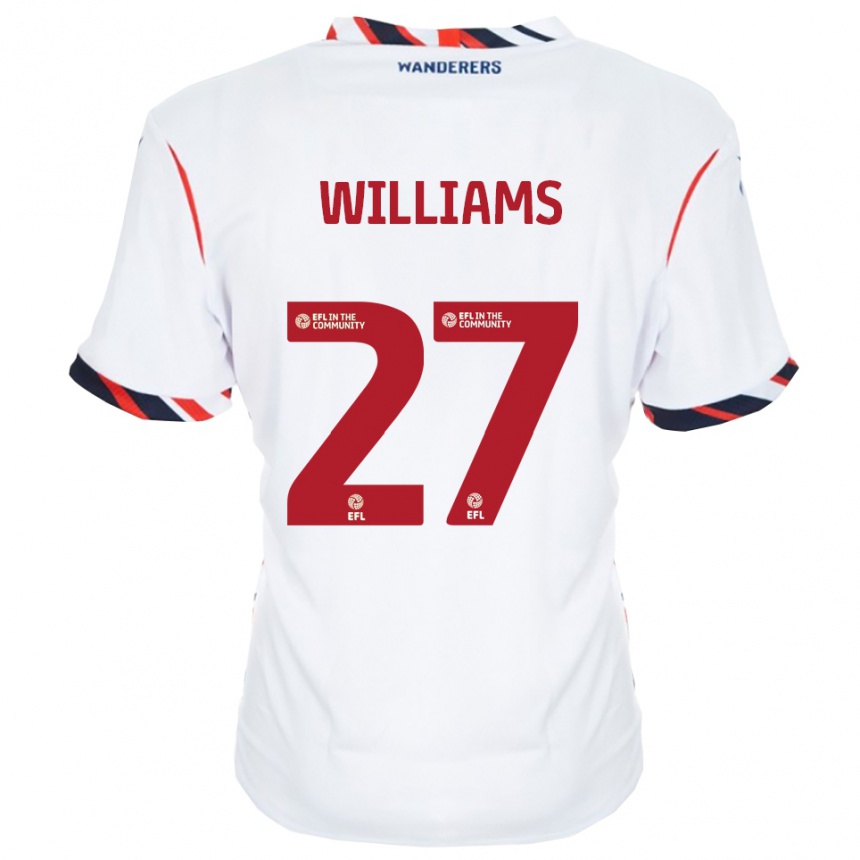 גברים כדורגל רנדל וויליאמס #27 לבן אדום ג'רזי ביתית 2025/26