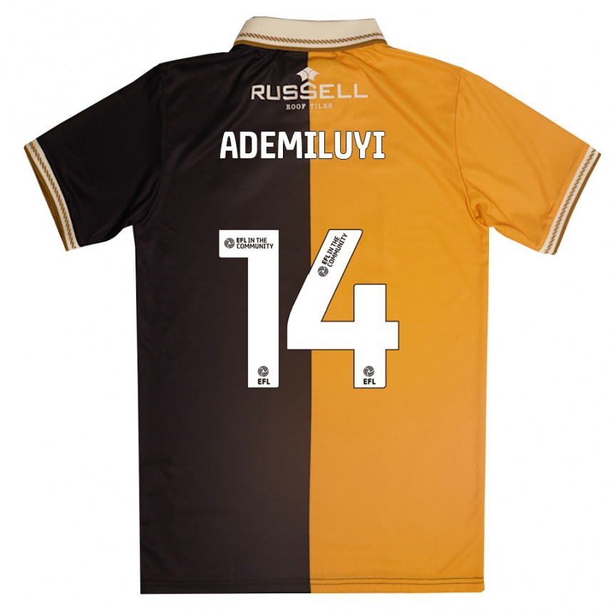 גברים כדורגל William Ademiluyi #14 צהוב שחור ג'רזי ביתית 2025/26