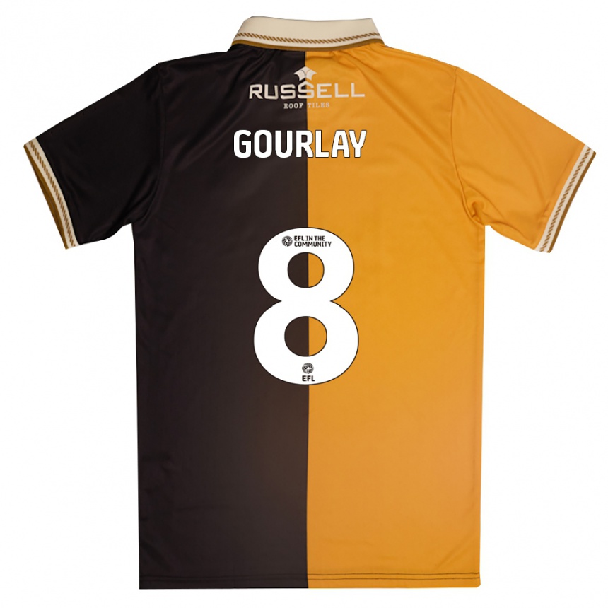 גברים כדורגל Elisha Gourlay #8 צהוב שחור ג'רזי ביתית 2025/26