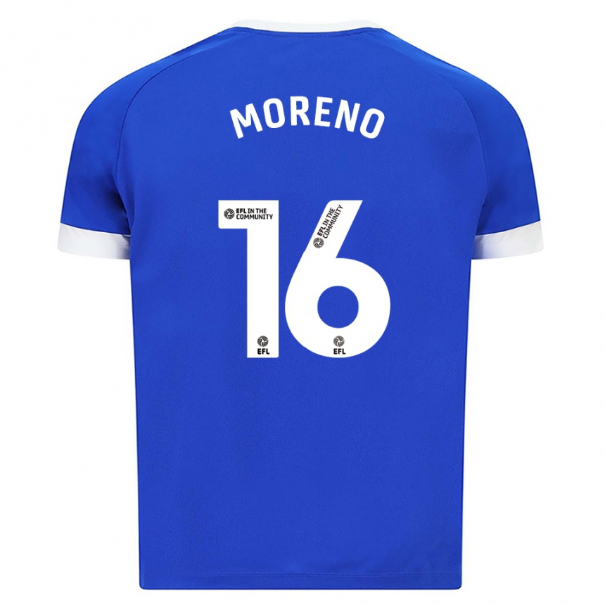 גברים כדורגל Paul Moreno #16 כחול לבן ג'רזי ביתית 2025/26