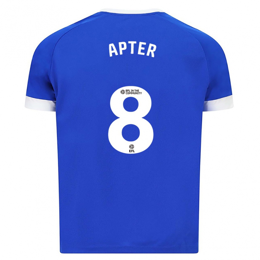 גברים כדורגל מתיו אפטר #8 כחול לבן ג'רזי ביתית 2025/26