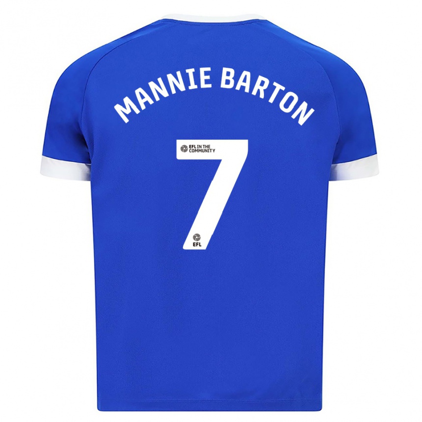 גברים כדורגל מני ברטון #7 כחול לבן ג'רזי ביתית 2025/26