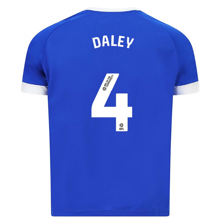 גברים כדורגל האנה דיילי #4 כחול לבן ג'רזי ביתית 2025/26