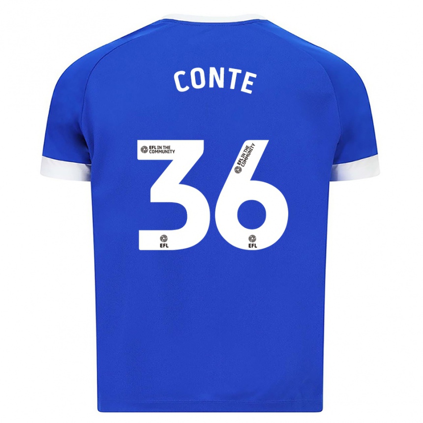 גברים כדורגל רחים קונטה #36 כחול לבן ג'רזי ביתית 2025/26