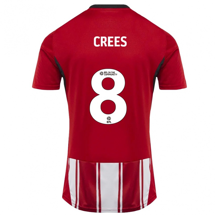 גברים כדורגל הארי קריז #8 אדום לבן שחור ג'רזי ביתית 2025/26