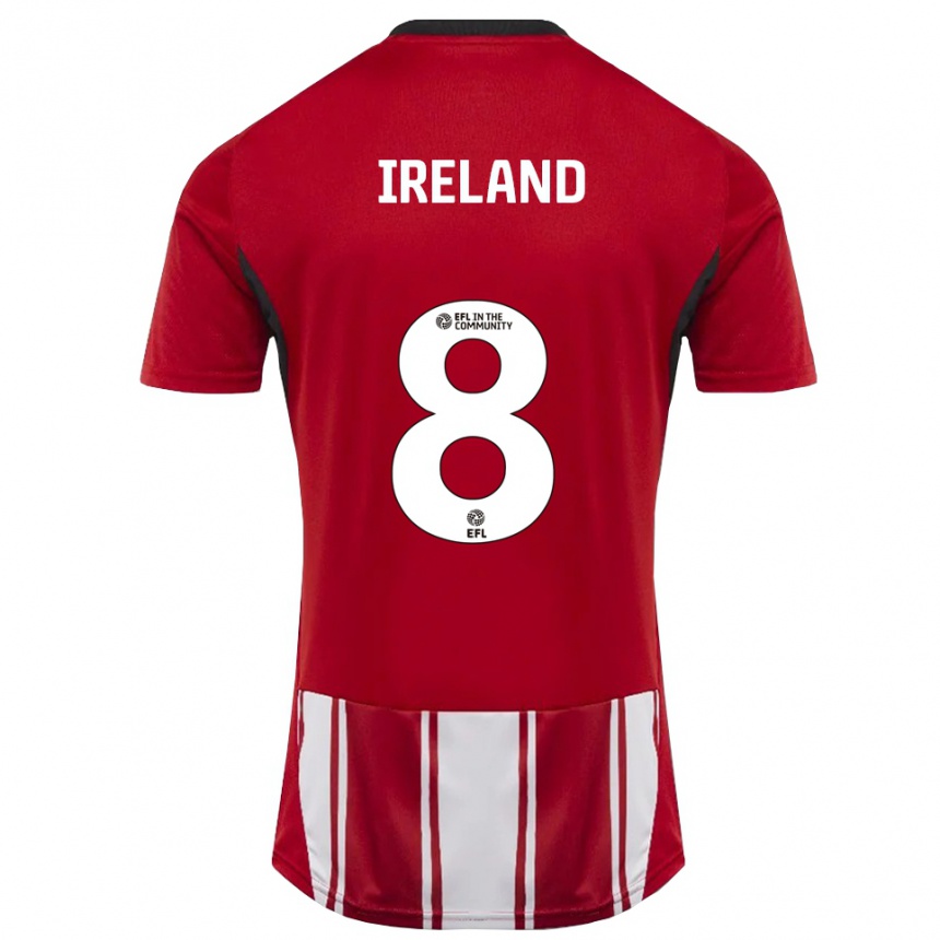גברים כדורגל Beth Ireland #8 אדום לבן שחור ג'רזי ביתית 2025/26 גברים כדורגל Beth Ireland #8 אדום לבן שחור ג'רזי ביתית 2025/26