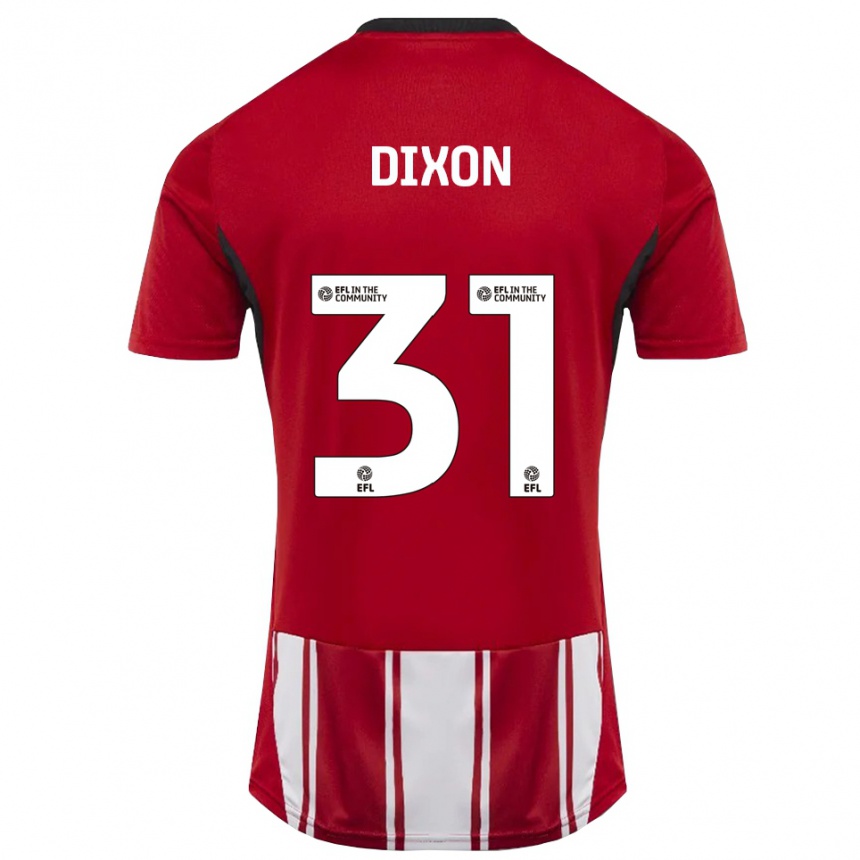 גברים כדורגל Ellen Dixon #31 אדום לבן שחור ג'רזי ביתית 2025/26