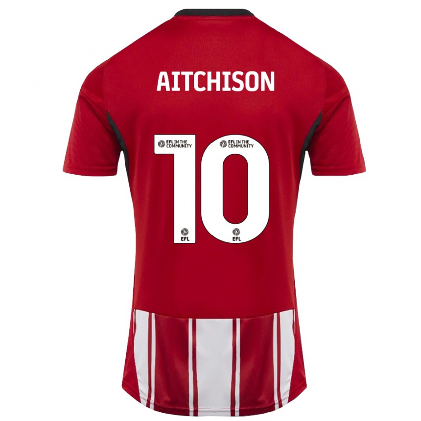 גברים כדורגל ג'ק אייצ'יסון #10 אדום לבן שחור ג'רזי ביתית 2025/26