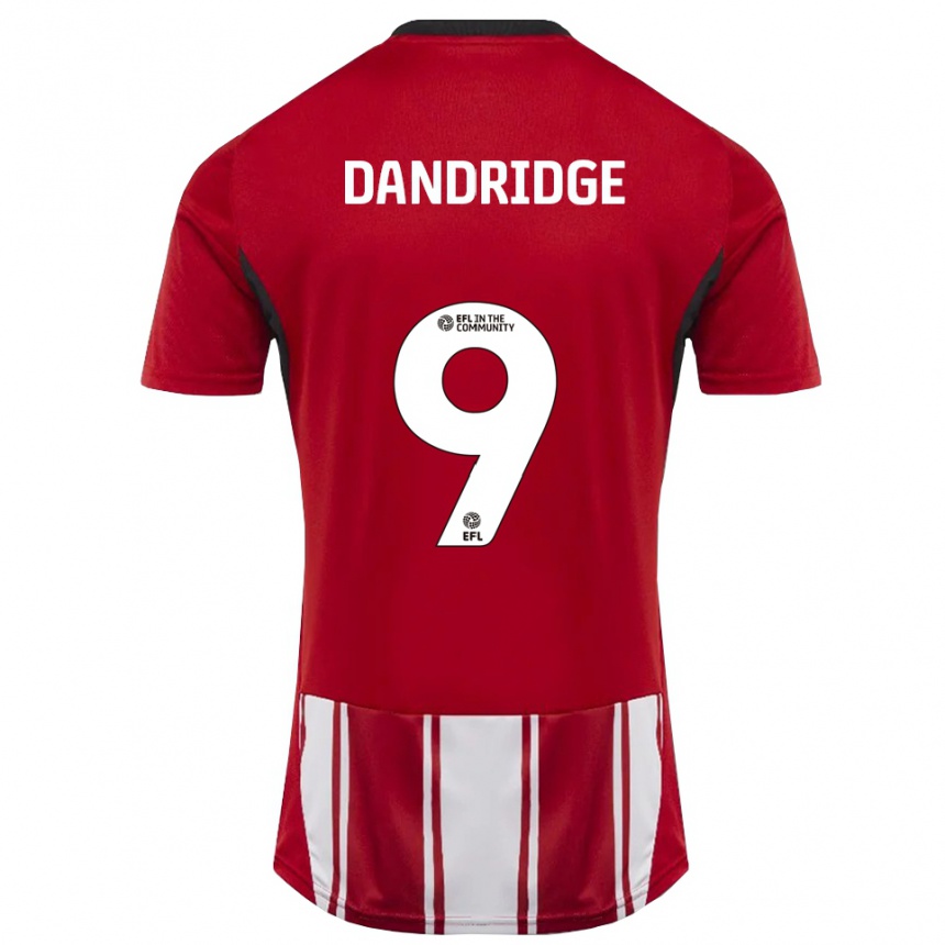 גברים כדורגל Rebecca Dandridge #9 אדום לבן שחור ג'רזי ביתית 2025/26