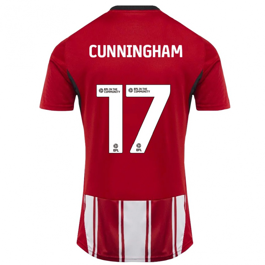 גברים כדורגל Zoe Cunningham #17 אדום לבן שחור ג'רזי ביתית 2025/26