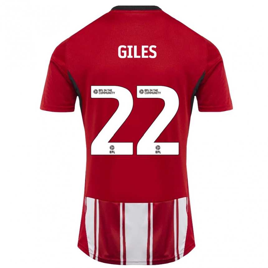 גברים כדורגל Olivia Giles #22 אדום לבן שחור ג'רזי ביתית 2025/26