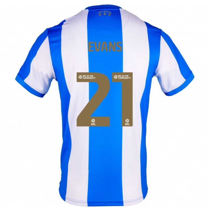 גברים כדורגל אנטוני אוונס #21 כחול לבן ג'רזי ביתית 2025/26