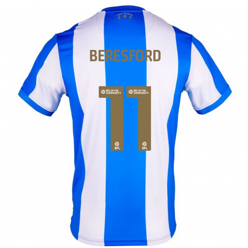 גברים כדורגל Rebecca Beresford #11 כחול לבן ג'רזי ביתית 2025/26