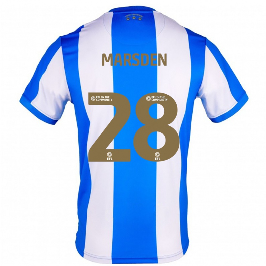 גברים כדורגל Brooke Marsden #28 כחול לבן ג'רזי ביתית 2025/26