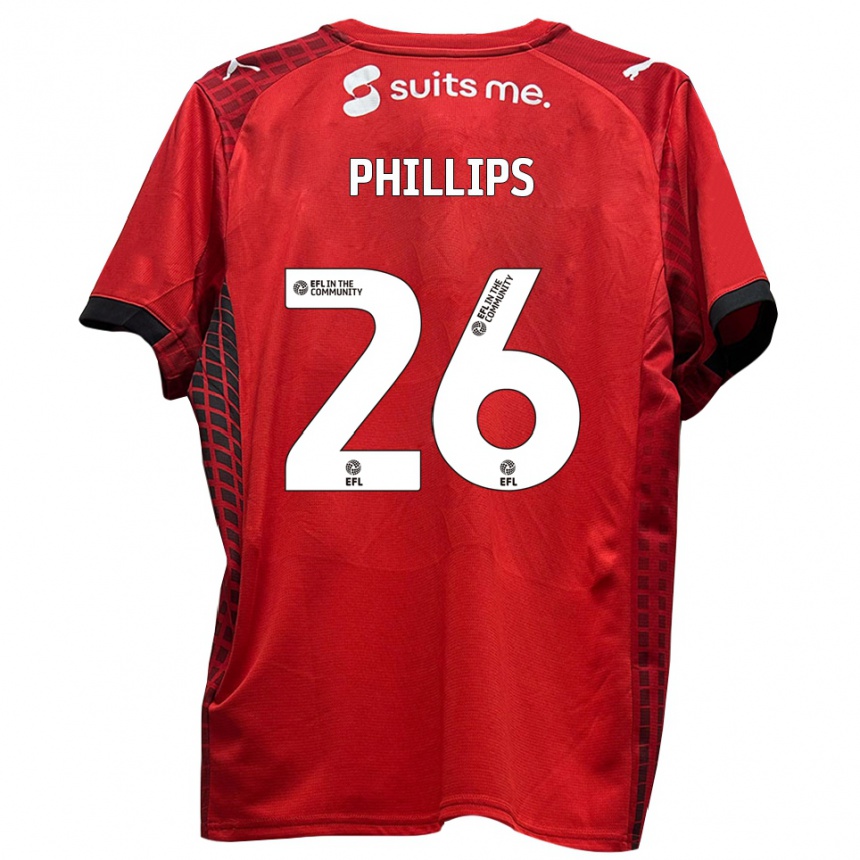 גברים כדורגל Noah Phillips #26 אדום שחור ג'רזי ביתית 2025/26