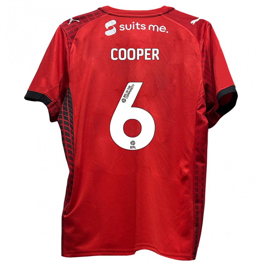 גברים כדורגל Brandon Cooper #6 אדום שחור ג'רזי ביתית 2025/26